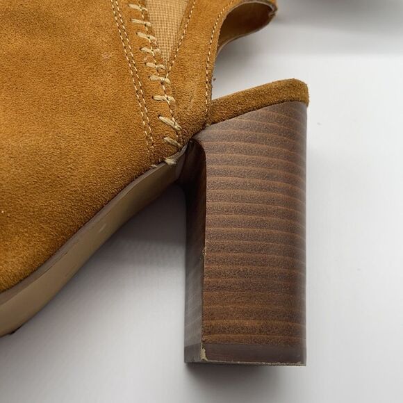 UO Urban Outfitters UO Brown Suede PeepToe Ankle Booties Size 8 - Picture 14 of 15